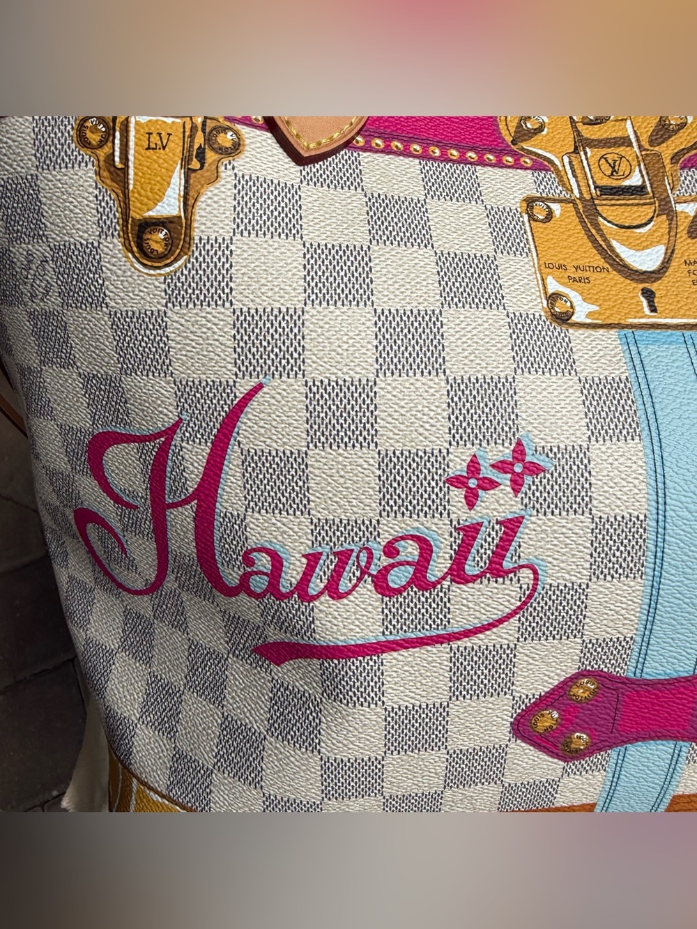 Louis Vuitton Damier Azur Summer Trunks Hawaii Neverfull MM - Picture 4 of 16